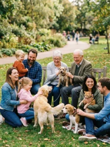 Family selecting the right dog breed for their household.