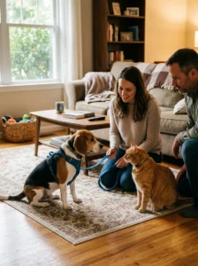 Beagle living with other household pets.
