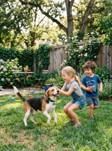 Beagle displaying its friendly and sociable temperament.