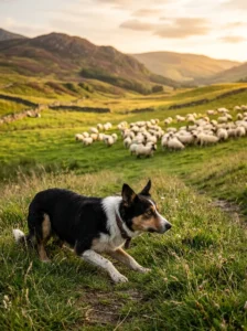 Border Collie showing its famous herding stare.