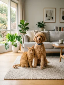 Cat and dog together to compare pet allergens.