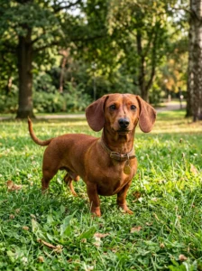 Bold Dachshund showing its confident personality.