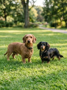 Comparison of Standard and Miniature Dachshunds.