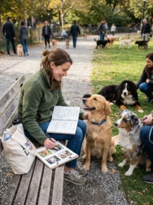 Comparing dog breeds before choosing one.