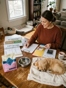 Budget planning for new dog ownership.