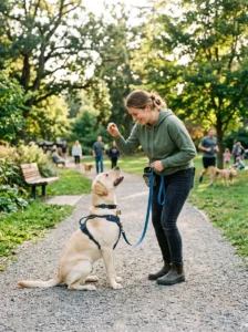New owner building confidence through dog training.