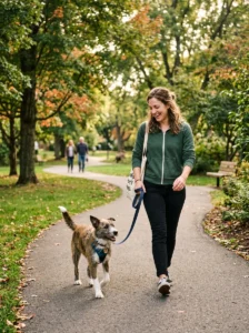 First-time owner enjoying life with a new dog.