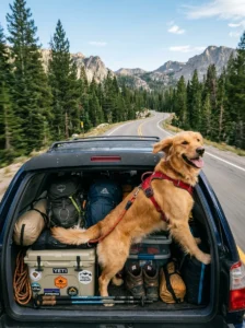 Traveling with an active dog.