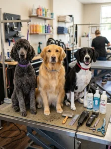 Dog grooming needs by coat type.