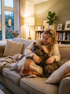 French Bulldog enjoying quality time with its owner.
