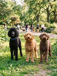 Poodle compared with popular Doodle breeds.