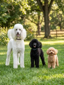 Comparison of the three official Poodle sizes.