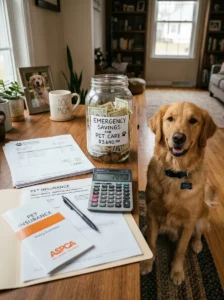 Saving money for unexpected veterinary emergencies.