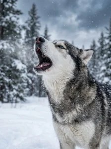 Siberian Husky displaying its unique vocal range.