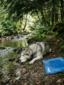 Helping a Husky stay cool in hot weather.