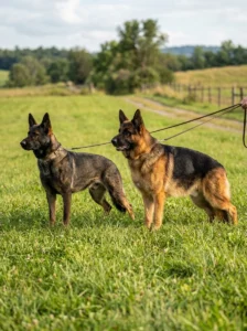 Comparison between working-line and show-line German Shepherds.