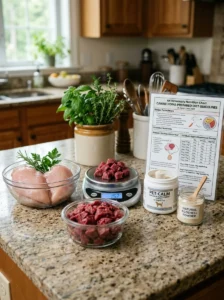 Calcium and phosphorus balance in homemade dog food.