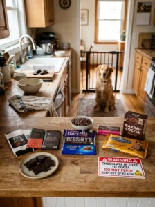 Chocolate is toxic and dangerous for dogs.