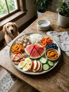 Healthy human foods that dogs can safely eat.