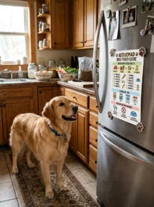 Quick reference guide for homemade dog food.