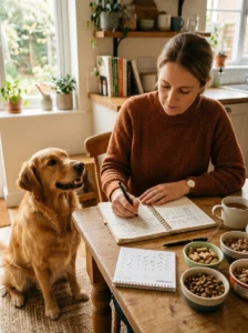 Tracking a dog's allergy symptoms to identify possible triggers.