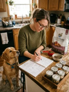 Tracking food and symptoms to identify a dog's digestive triggers.