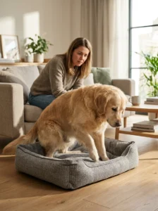 Golden Retriever showing subtle changes in posture that may indicate pain.