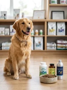 Dog digestive supplements discussed for sensitive stomach support.