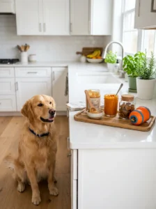 Quick reference for safely giving peanut butter to dogs.
