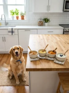 Peanut butter combined with other dog-safe ingredients.