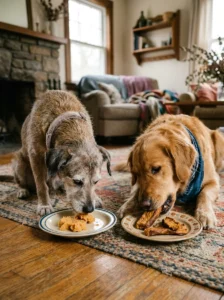 Softer homemade treats prepared for a senior dog.
