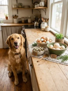 Chicken, quail, and duck eggs compared for dogs.