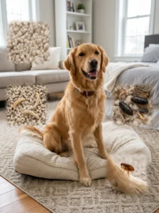 our-stage flea life cycle affecting dogs and the home environment.