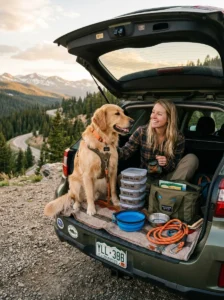 Maintaining a dog's feeding schedule while traveling.