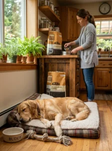 Consistent feeding schedules can support calm dog behavior.