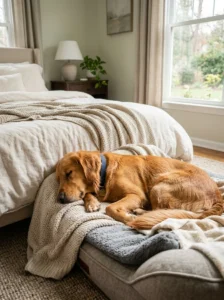 Comfortable restful sleep is important for a dog's overall wellbeing.