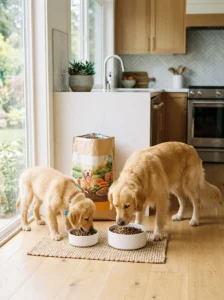 All-life-stages dog food for puppies and adult dogs.