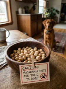 Macadamia nuts are dangerous for dogs.