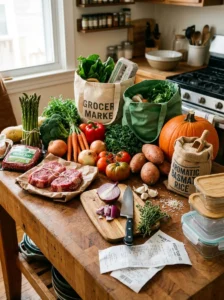 Ingredients and grocery costs for homemade dog food.
