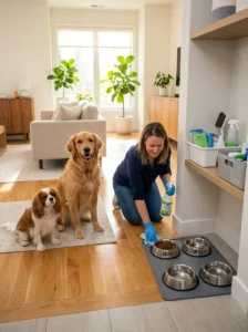 Managing digestive illness safely in a multi-dog household.