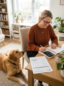 Planning the cost of professional dental care for a dog.