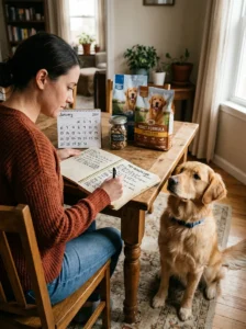 Tracking recurring vomiting episodes in a dog's health log.