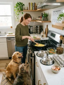 Preparing occasional egg meals for dogs.