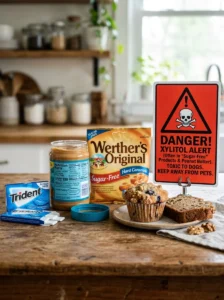 Foods containing xylitol are highly toxic to dogs.