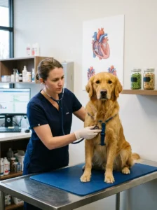Veterinarian discussing the DCM concern linked to some grain-free diets.