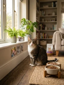 Cat's diet evolving from kitten food to adult dry and wet food