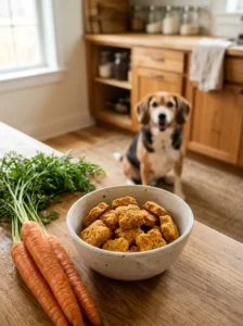 Fresh carrots and homemade treats for dogs