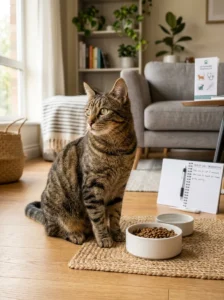 Cat showing reduced interest in food while distinguishing pickiness from illness