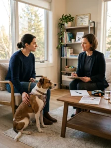 Dog owner seeking professional support for serious grooming anxiety