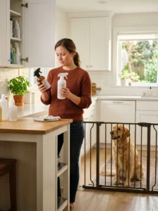 Evaluating cleaning product ingredients before introducing them into a dog-friendly home